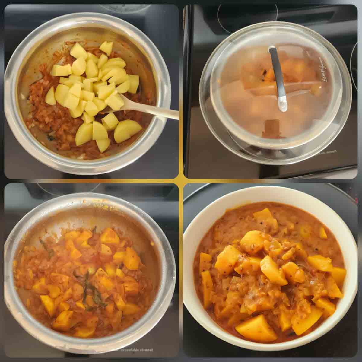 How t make Vegetable vindaloo recipe collage.