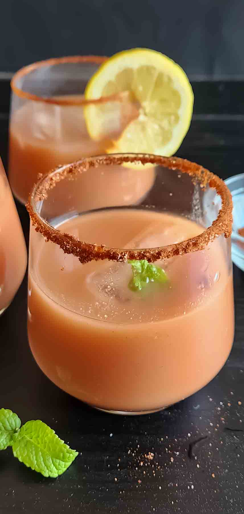 Indian guava mocktail made with guava nectar and sparkling water.