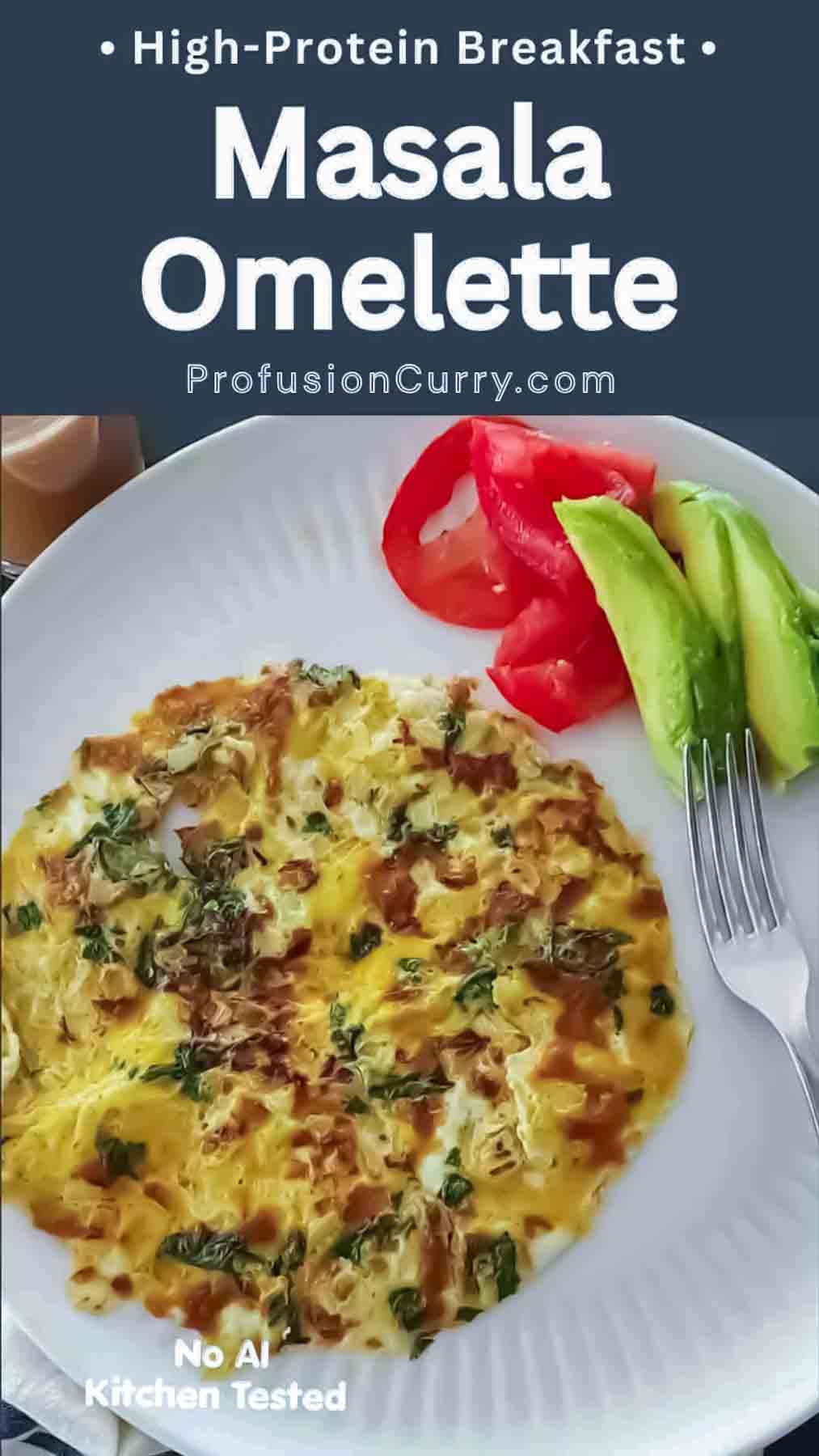 This easy Masala Omelette Recipe is a quick, flavorful and high-protein Indian breakfast made with eggs, onions, green chili, cilantro, garam masala and red chili powder. Ready in about 10 minutes and perfect for breakfast, lunch or a quick dinner.