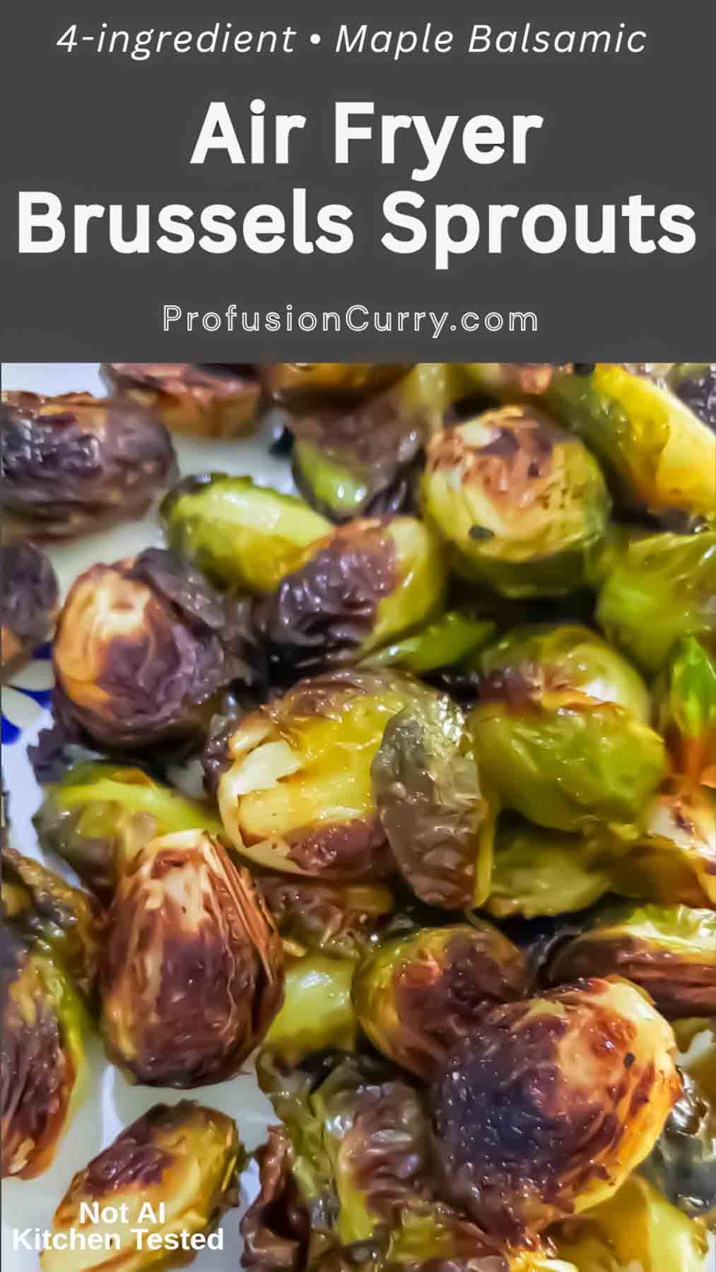 These Air Fryer Maple Balsamic Brussels Sprouts are crispy, caramelized and packed with sweet-tangy flavor. Fresh Brussels sprouts are seasoned, air fried until golden, then coated with an easy maple balsamic glaze. This quick vegetable side dish is perfect for weeknight dinners, Thanksgiving, Christmas and holiday gatherings. Save this easy air fryer Brussels sprouts recipe for your next dinner!