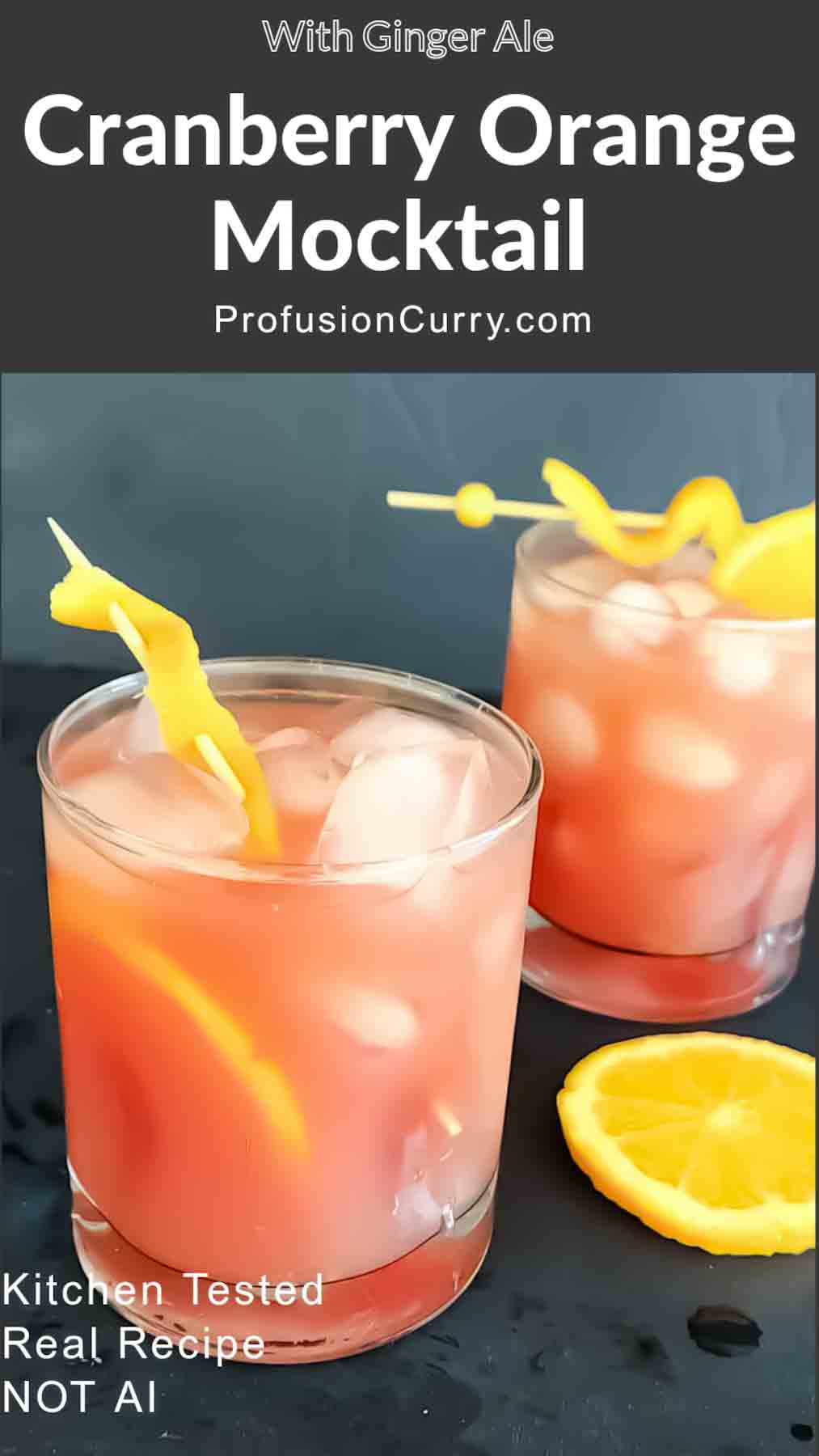 This Cranberry Orange Mocktail Recipe is refreshing, fizzy, and made with just 4 simple ingredients: cranberry juice, orange juice, lemon juice, and ginger ale! Ready in just 5 minutes, this beautiful non-alcoholic cranberry drink is perfect for Christmas, Thanksgiving, Diwali, holiday parties, and family gatherings.