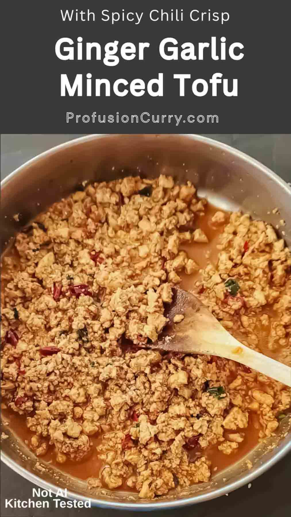 This Ground Tofu with Chili Crisp is savory, spicy, and packed with bold flavor! Crumbled tofu is cooked until golden, then tossed with chili crisp sauce, tamari, fresh ginger, and garlic. This easy tofu recipe comes together in just 25 minutes with simple ingredients. Serve it over steamed rice, noodles, or in lettuce wraps for a delicious vegan weeknight dinner.